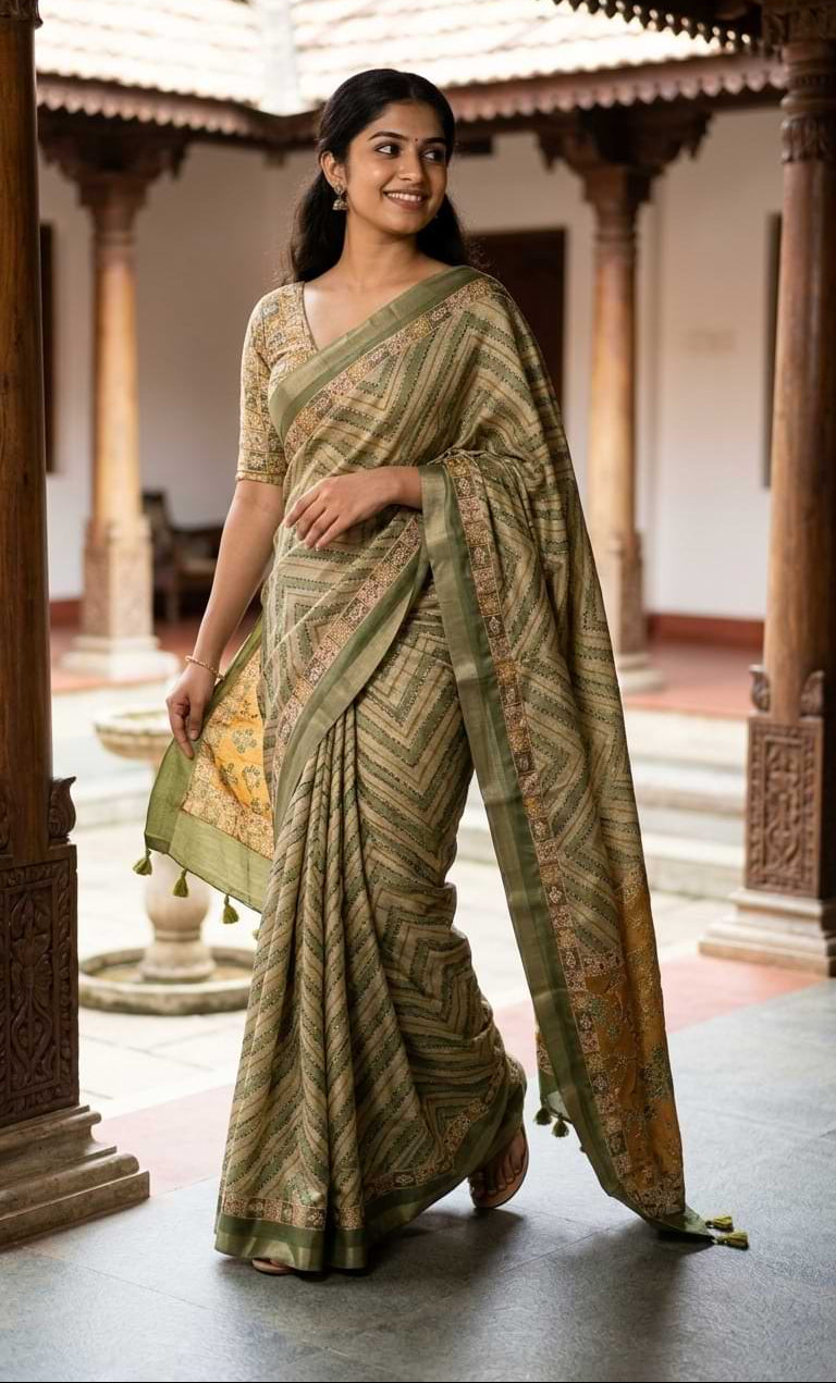 BLENDED TUSSAR SAREE
