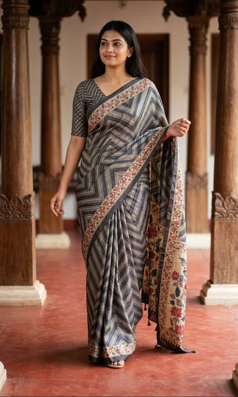 BLENDED TUSSAR SILK SAREE