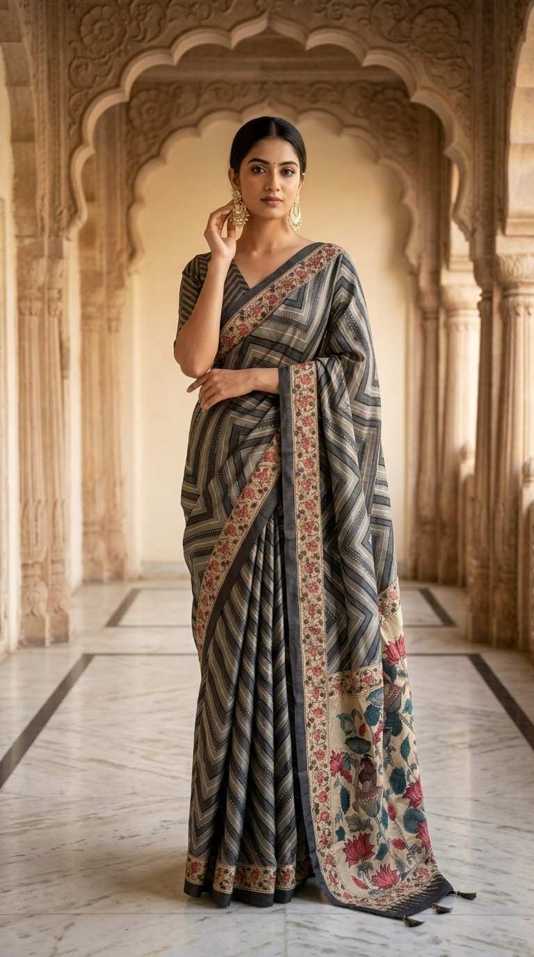 BLENDED TUSSAR SILK SAREE
