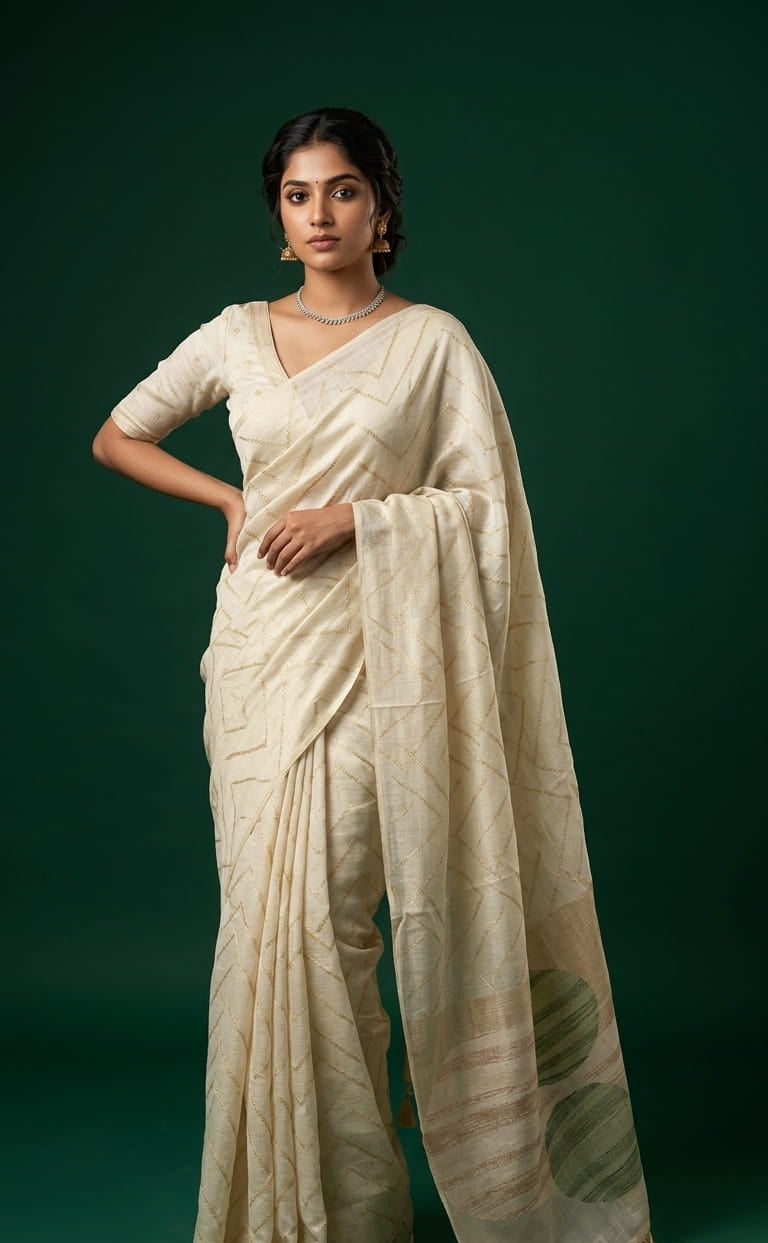 BOARDERLESS BLENDED SILK SAREE