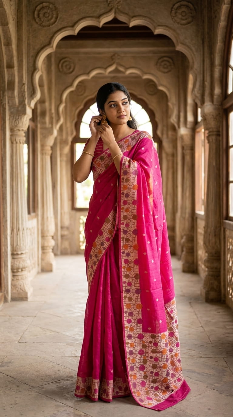 BLENDED TUSSER SILK SAREE